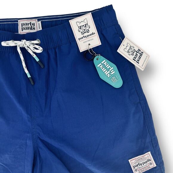 PARTY PANTS Nylon Solid Shorts NWT Blue - Picture 7 of 11